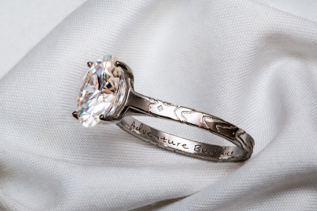 Topographic map solitaire ring – Curtis Upshall